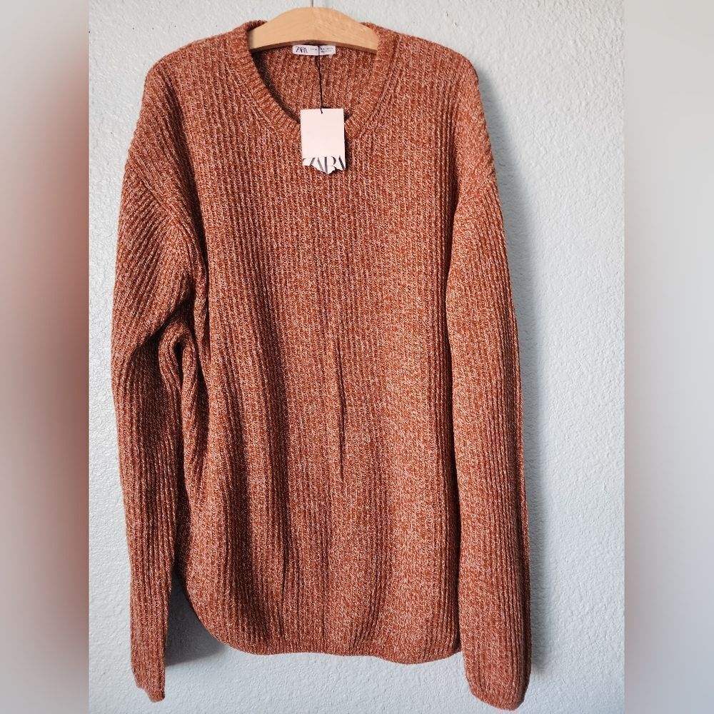 Zara Oversizad V Neck Sweater New With Tags